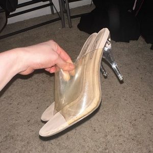 Trendy PVC Mule High Heels